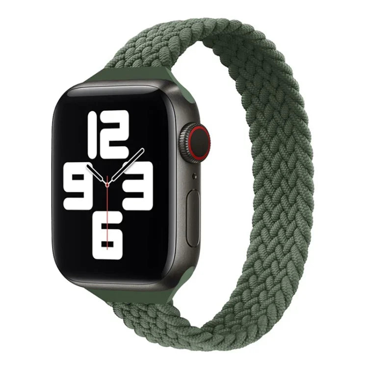 Bracelet de rechange en nylon tressé à boucle simple et taille fine pour Apple Watch Series, XS 130mm, XS 135mm, 7 41mm / 6&SE&5&4 40mm / 3&2&1 38mm