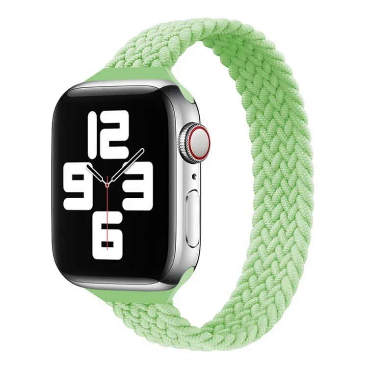 Bracelet de rechange en nylon tressé à boucle simple et taille fine pour Apple Watch Series, XS 130mm, XS 135mm, 7 41mm / 6&SE&5&4 40mm / 3&2&1 38mm