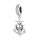 Pendentif Bateau Crâne Pirate en Argent Sterling S925, Accessoires DIY Bracelet Collier, Bateau Crâne Pirate