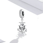 Pendentif Bateau Crâne Pirate en Argent Sterling S925, Accessoires DIY Bracelet Collier, Bateau Crâne Pirate