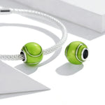 Perles de tennis vertes en argent sterling S925, accessoires de bracelet et de collier à faire soi-même, perles de tennis vertes