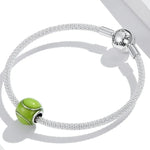 Perles de tennis vertes en argent sterling S925, accessoires de bracelet et de collier à faire soi-même, perles de tennis vertes