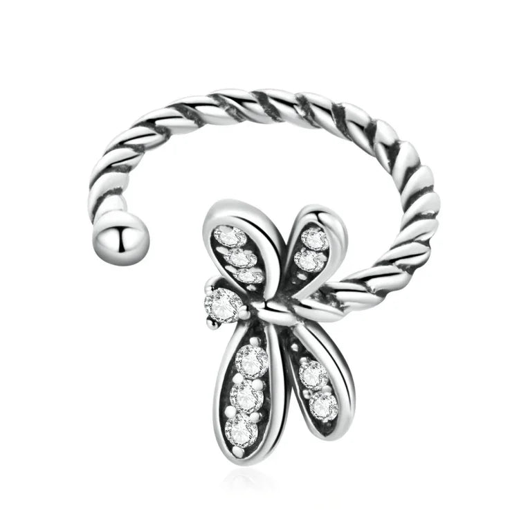 Boucles d'oreilles femme libellule exquises en argent sterling S925, Libellule