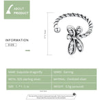 Boucles d'oreilles femme libellule exquises en argent sterling S925, Libellule