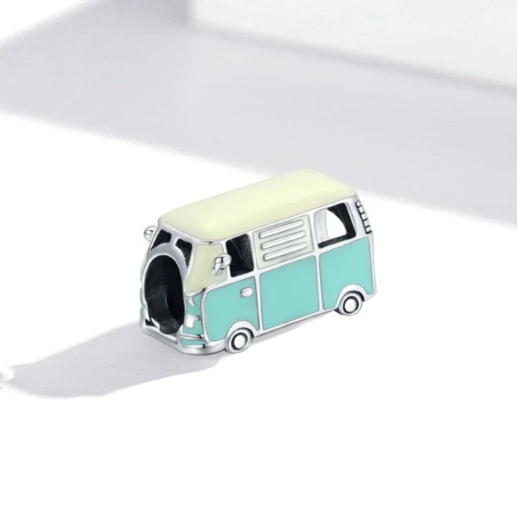 Accessoires pour bracelet et collier DIY en argent sterling S925, perles Mini Bus, Mini Bus