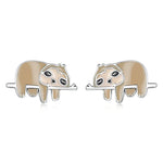 Puces d'oreilles paresseux mignonnes en argent sterling S925 pour femmes, Paresseux mignon