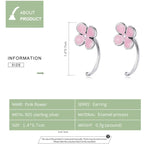 Boucles d'oreilles clous en argent sterling S925 avec fleurs roses pour femmes, Fleurs roses