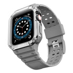Bracelet de montre de remplacement intégré en silicone pour Apple Watch Series, pour Apple Watch Series 9&8&7 45mm / SE&6&5&4 44mm / 3&2&1 42mm