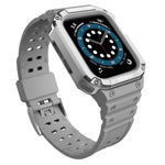 Bracelet de montre de remplacement intégré en silicone pour Apple Watch Series, pour Apple Watch Series 9&8&7 45mm / SE&6&5&4 44mm / 3&2&1 42mm