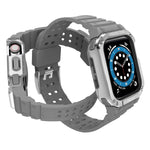 Bracelet de montre de remplacement intégré en silicone pour Apple Watch Series, pour Apple Watch Series 9&8&7 45mm / SE&6&5&4 44mm / 3&2&1 42mm