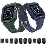 Bracelet de montre de remplacement intégré en silicone pour Apple Watch Series, pour Apple Watch Series 9&8&7 45mm / SE&6&5&4 44mm / 3&2&1 42mm