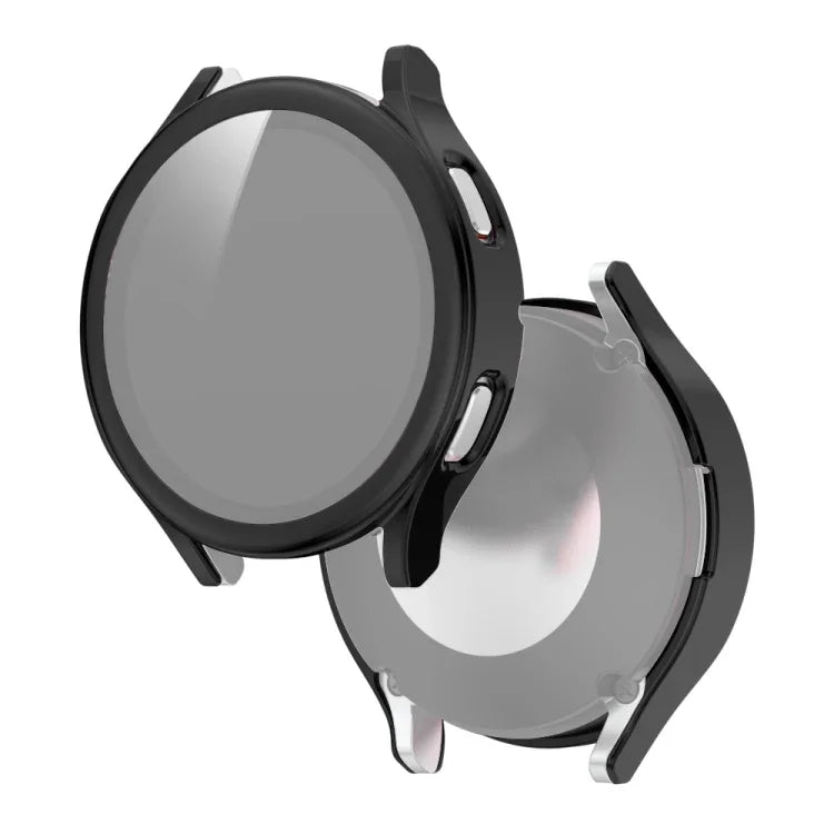 Coque de protection intégrée en PC électroplaqué + film en verre trempé, pour Samsung Galaxy Watch4 40mm, pour Samsung Galaxy Watch4 44mm
