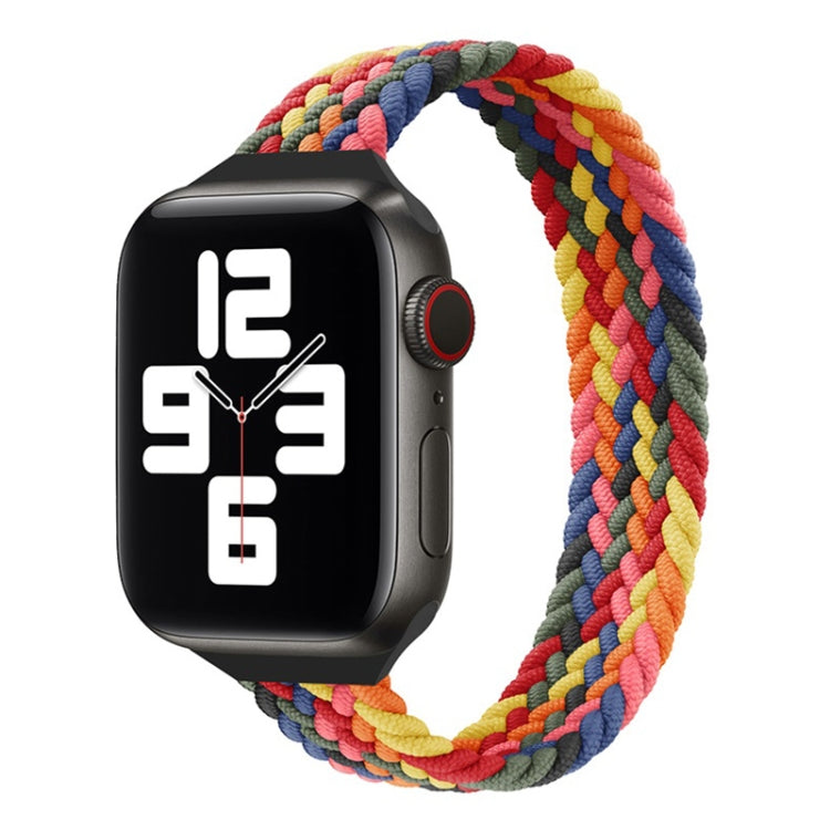 Small Waist Single Loop Nylon Braid Replacement Watchband For Apple Watch Series 7 41mm / 6&SE&5&4 40mm / 3&2&1 38mm, S 135mm, M 145mm, L 155mm