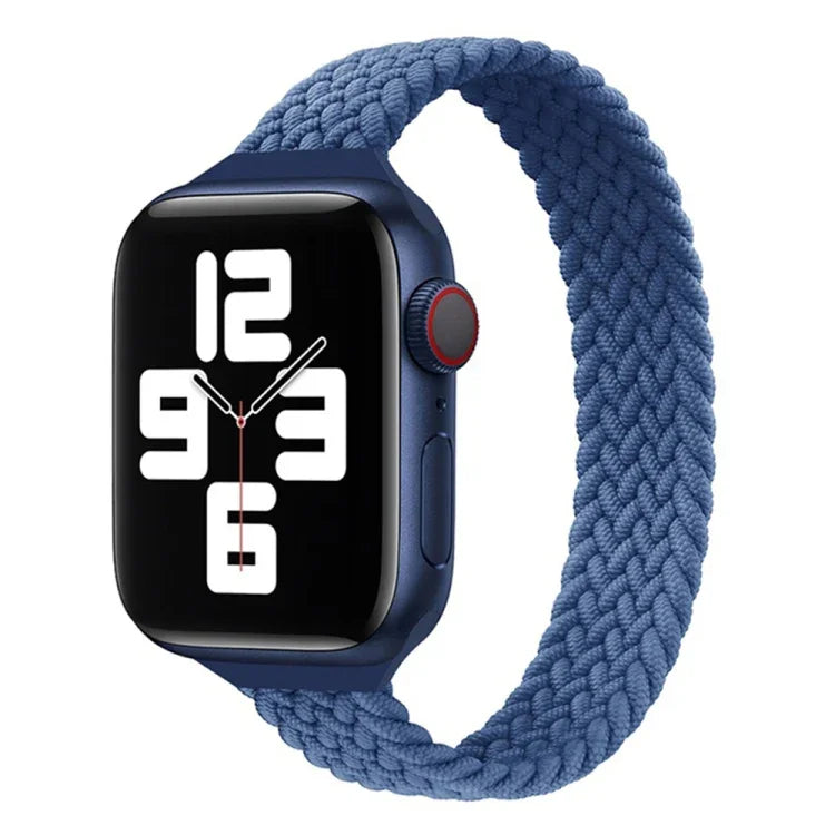 Bracelet de remplacement en nylon tressé à boucle unique taille mince pour Apple Watch Series 7 45 mm / 6&SE&5&4 44 mm / 3&2&1 42 mm, S 145 mm, M 155 mm, L 165 mm