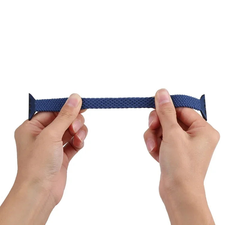 Bracelet de remplacement en nylon tressé à boucle unique taille mince pour Apple Watch Series 7 45 mm / 6&SE&5&4 44 mm / 3&2&1 42 mm, S 145 mm, M 155 mm, L 165 mm