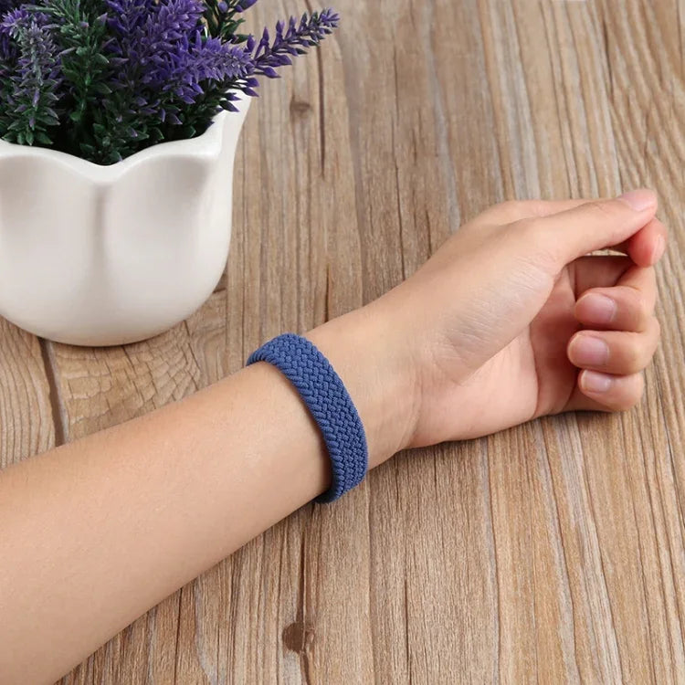 Bracelet de remplacement en nylon tressé à boucle unique taille mince pour Apple Watch Series 7 45 mm / 6&SE&5&4 44 mm / 3&2&1 42 mm, S 145 mm, M 155 mm, L 165 mm