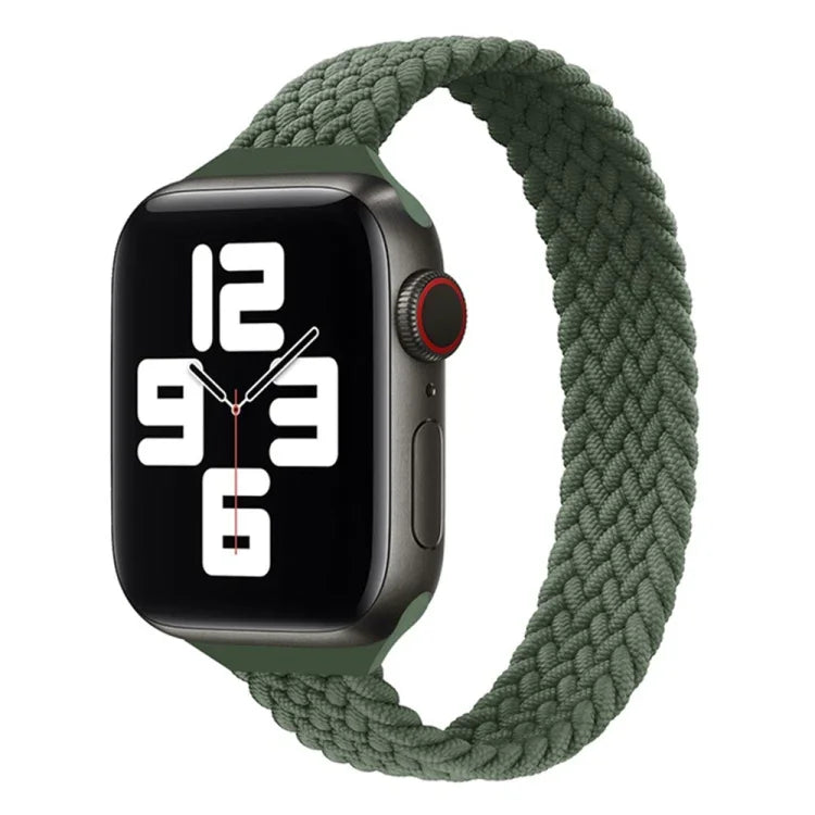 Bracelet de remplacement en nylon tressé à boucle unique taille mince pour Apple Watch Series 7 45 mm / 6&SE&5&4 44 mm / 3&2&1 42 mm, S 145 mm, M 155 mm, L 165 mm