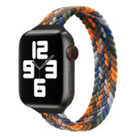 Bracelet de remplacement en nylon tressé à boucle unique taille mince pour Apple Watch Series 7 45 mm / 6&SE&5&4 44 mm / 3&2&1 42 mm, S 145 mm, M 155 mm, L 165 mm
