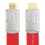 Câble plat HDMI 4K Ultra HD plaqué or ULT-unite, 1 m, 1,5 m, 2 m, 3 m, 5 m, 6 m, 8 m, 10 m, 12 m, 15 m, 16 m, 17 m, 18 m, 20 m