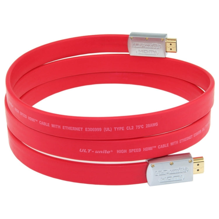 Câble plat HDMI 4K Ultra HD plaqué or ULT-unite, 1 m, 1,5 m, 2 m, 3 m, 5 m, 6 m, 8 m, 10 m, 12 m, 15 m, 16 m, 17 m, 18 m, 20 m