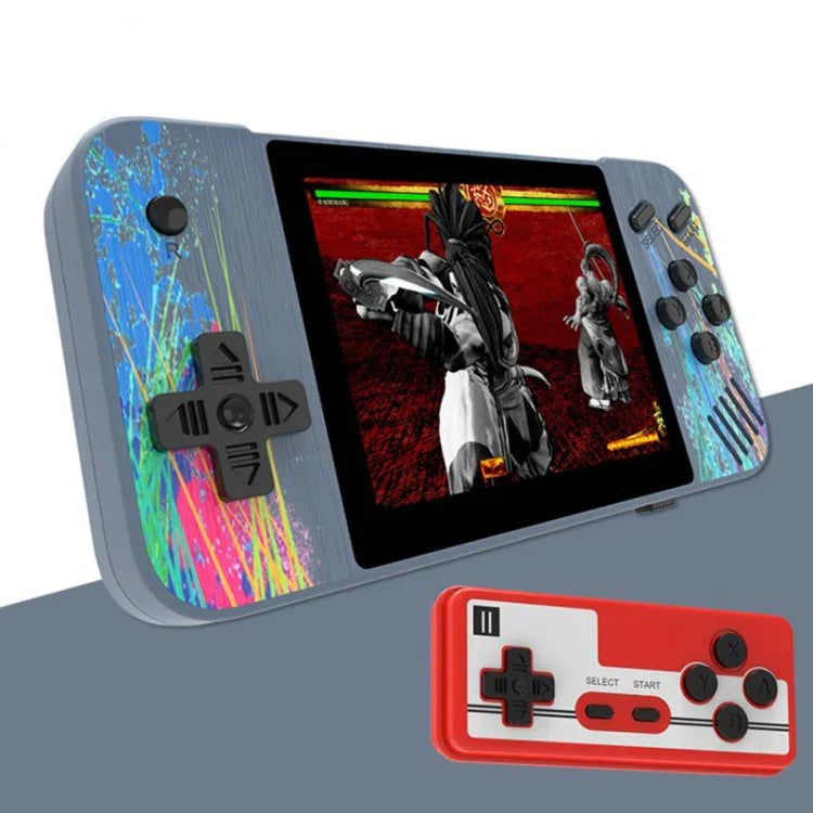 Console de jeu portable G3 Macaron avec écran de 3,5 pouces pour deux joueurs, 800 jeux intégrés, disponible en rose, gris, vert et bleu.