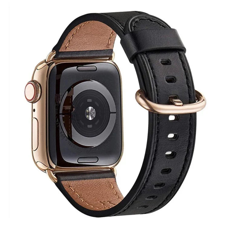 Bracelet de rechange en cuir à boucle classique pour Apple Watch Series, 7 41mm / 6&SE&5&4 40mm / 3&2&1 38mm, 7 45mm / 6&SE&5&4 44mm / 3&2&1 42mm