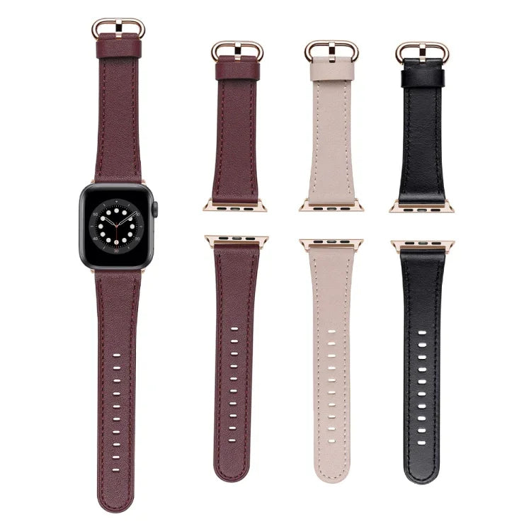 Bracelet de rechange en cuir à boucle classique pour Apple Watch Series, 7 41mm / 6&SE&5&4 40mm / 3&2&1 38mm, 7 45mm / 6&SE&5&4 44mm / 3&2&1 42mm