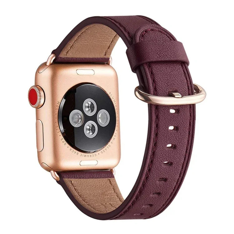 Bracelet de rechange en cuir à boucle classique pour Apple Watch Series, 7 41mm / 6&SE&5&4 40mm / 3&2&1 38mm, 7 45mm / 6&SE&5&4 44mm / 3&2&1 42mm