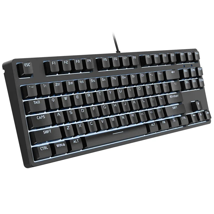 Clavier mécanique rouge à 87 touches HXSJ L600 USB-C / Type-C filaire avec rétroéclairage cool