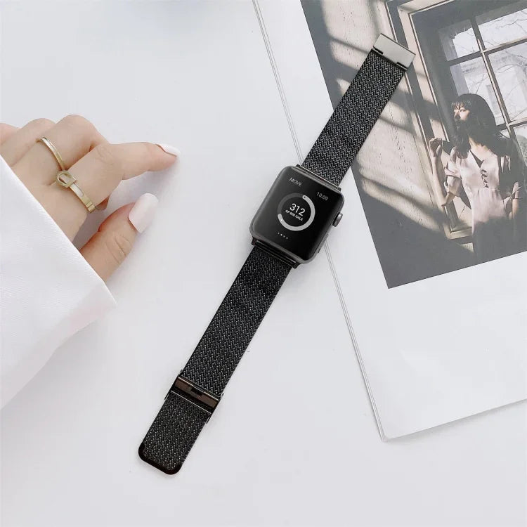 Bracelet de montre de remplacement en acier droit à boucle en V pour Apple Watch Series, 7 41mm / 6&SE&5&4 40mm / 3&2&1 38mm, 7 45mm / 6&SE&5&4 44mm / 3&2&1 42mm