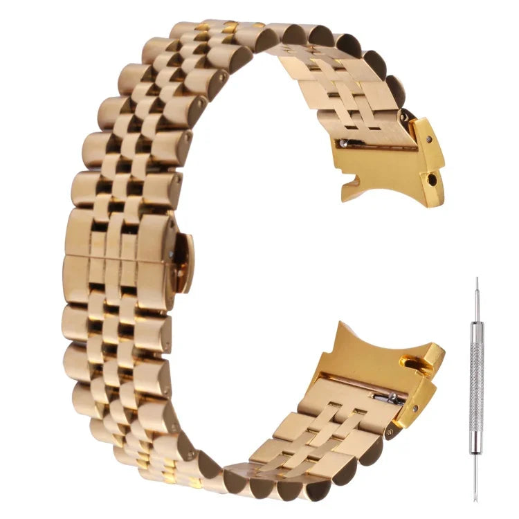 Bracelet de montre de remplacement en acier inoxydable à cinq perles, pour Samsung Galaxy Watch4 40mm/44mm