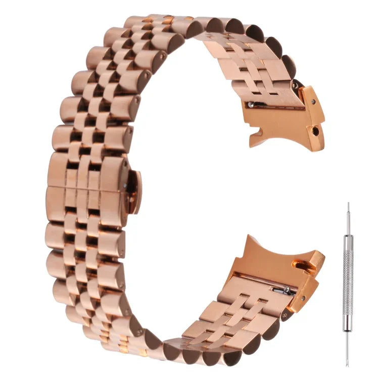 Bracelet de montre de remplacement en acier inoxydable à cinq perles, pour Samsung Galaxy Watch4 40mm/44mm