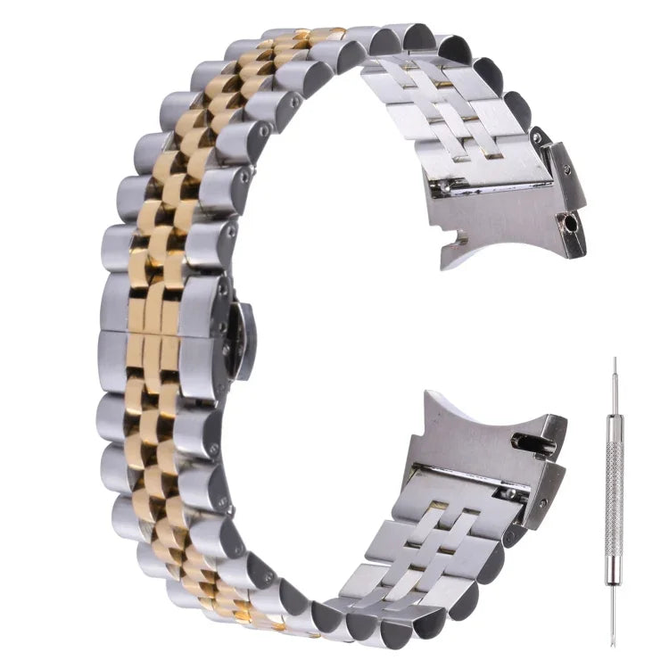 Bracelet de montre de remplacement en acier inoxydable à cinq perles, pour Samsung Galaxy Watch4 40mm/44mm