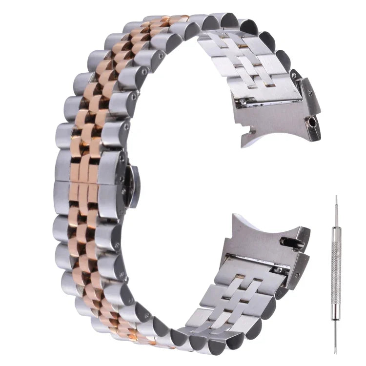Bracelet de montre de remplacement en acier inoxydable à cinq perles, pour Samsung Galaxy Watch4 40mm/44mm