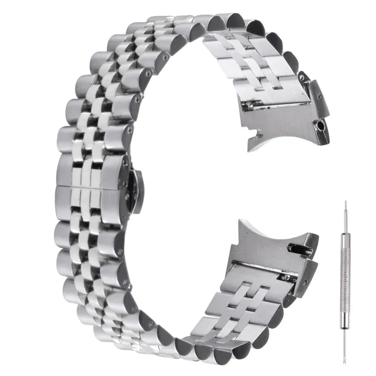 Bracelet de montre de remplacement en acier inoxydable à cinq perles, pour Samsung Galaxy Watch4 40mm/44mm