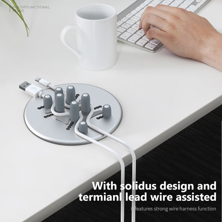 R-JUST BJ15 Aluminum Alloy Adjustable Magnetic Multi-function Disc Data Cable Storage Fixed Base Mobile Phone Laptop Bracket