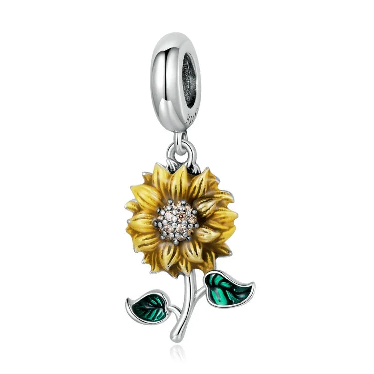 Pendentif tournesol en argent sterling S925, accessoires de bracelet et collier, tournesol