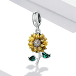 Pendentif tournesol en argent sterling S925, accessoires de bracelet et collier, tournesol