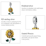 Pendentif tournesol en argent sterling S925, accessoires de bracelet et collier, tournesol