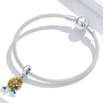 Pendentif tournesol en argent sterling S925, accessoires de bracelet et collier, tournesol