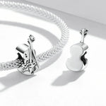 Perles Rétro Violon en Argent Sterling S925, Accessoires DIY pour Bracelets et Colliers, Violon Rétro