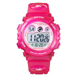 SKMEI 1451 Chronomètre Numérique LED Chronographe Lumineux Montre Électronique Sport Enfants, 1451(Rose Transparent Bleu), 1451(Violet Transparent), 1451(Bleu Ciel Transparent), 1451(Rose Rouge Transparent), 1451(Coquille Blanche Cercle Bleu)