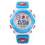SKMEI 1451 LED Digital Stopwatch Chronograph Luminous Children Sports Electronic Watch, 1451(Yellow Shell Blue Circle), 1451(Black Shell Blue Circle), 1451(Transparent Pink Blue), 1451(Transparent Purple), 1451(Transparent Sky Blue)                    ...