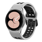 Bracelet de montre de remplacement en silicone bicolore à double rangée de trous, pour Samsung Galaxy Watch4 40mm / 44mm