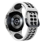 Bracelet de montre de remplacement en silicone bicolore à double rangée de trous, pour Samsung Galaxy Watch4 40mm / 44mm