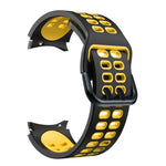 Bracelet de montre de remplacement en silicone bicolore à double rangée de trous, pour Samsung Galaxy Watch4 40mm / 44mm
