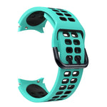 Bracelet de montre de remplacement en silicone bicolore à double rangée de trous, pour Samsung Galaxy Watch4 40mm / 44mm