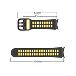 Bracelet de montre de remplacement en silicone bicolore à double rangée de trous, pour Samsung Galaxy Watch4 40mm / 44mm
