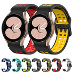 Bracelet de montre de remplacement en silicone bicolore à double rangée de trous, pour Samsung Galaxy Watch4 40mm / 44mm
