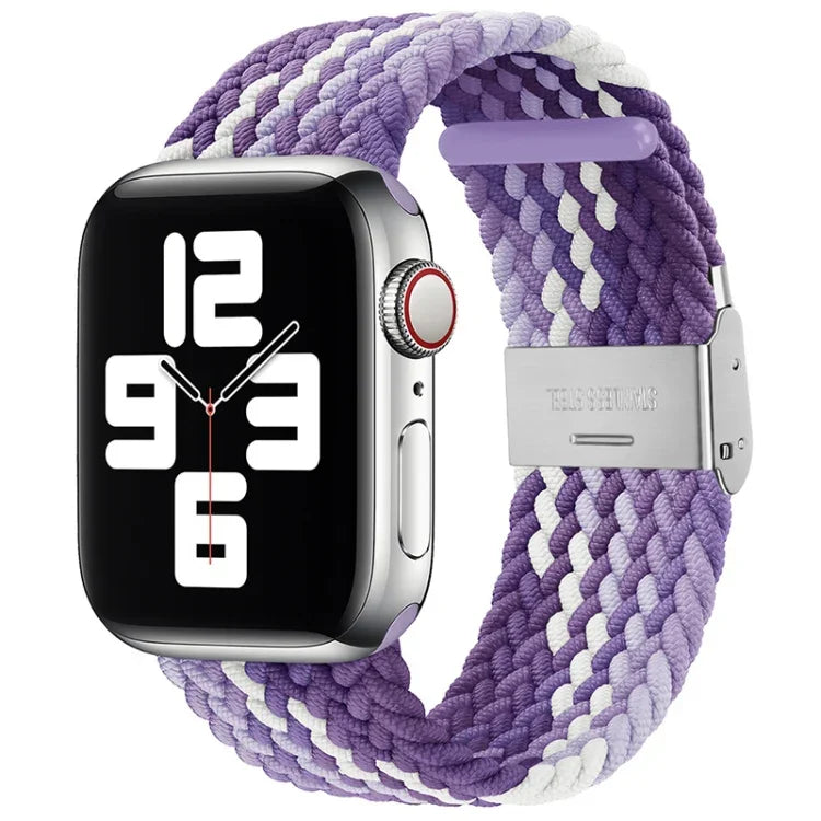 Bracelet de montre de remplacement en nylon tressé à une boucle pour Apple Watch Series 7 (41 mm), 6, SE, 5 et 4 (40 mm) et 3, 2 et 1 (38 mm).